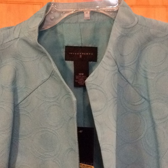 Investments II Jackets & Coats Investments Ii Aqua Blue Jacket 8w